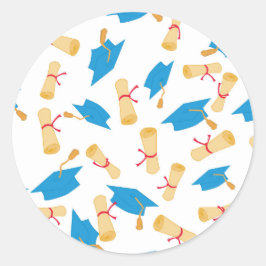 Blauwe en goudAfstuderen Sticker