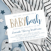 Blauwe en goudbaars, Baby shower voor paren Kaart