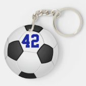 Blauwe en goudbekisterde jongens sleutelhanger (Achterkant)