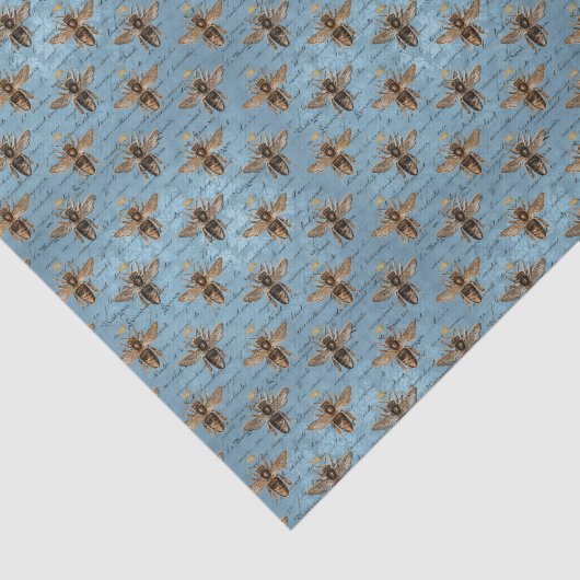  blauwe en goudbijen tissuepapier (Detail)