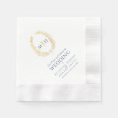 Blauwe en goudbladovale bruinbruinmakersluiers servet (Voorkant)