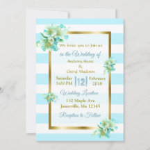 Blauwe en goudbloederige bruiloft