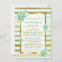 Blauwe en goudbloederige bruiloft