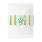 Blauwe en goudbloem met band uitnodigingen wikkel (Voorkant Voorbeeld)