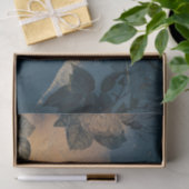 Blauwe en goudbloemen, tissuepapier (Geschenk)