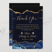 Blauwe en goudbruine bruine bruine bruine bruinvis bedankkaart (Voorkant / Achterkant)