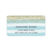 Blauwe en gouden Adresetiketten Etiket (Voorkant)