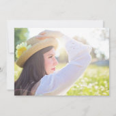 Blauwe en gouden Afstuderen Fotoaankondiging Aankondiging (Achterkant)