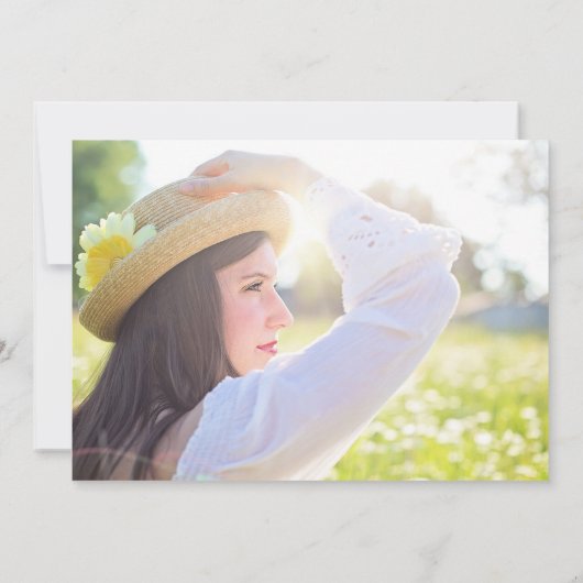 Blauwe en gouden Afstuderen Fotoaankondiging Aankondiging (Achterkant)