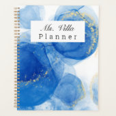 Blauwe en gouden alcohol inkt Art Planner (Voorkant)