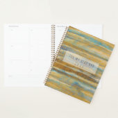 Blauwe en gouden aquarellijnen planner (Display)