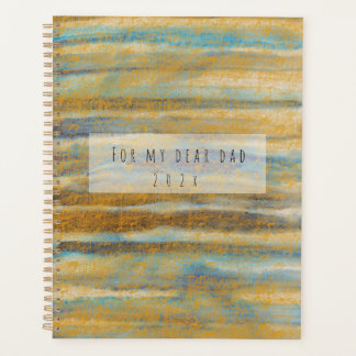 Blauwe en gouden aquarellijnen planner