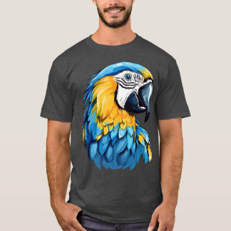 Blauwe en gouden ara 10 t-shirt
