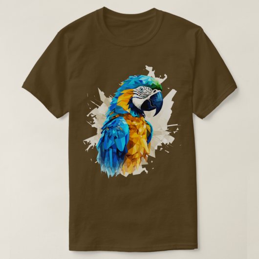 Blauwe en gouden ara 2 t-shirt (Design voorkant)