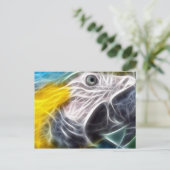 Blauwe en Gouden Ara Briefkaart (Staand voorkant)