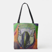 Blauwe en gouden ara gezicht papegaai kunst tote bag (Achterkant)