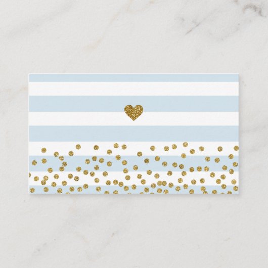 Blauwe en gouden baby's luidere kaartjes voor rota informatiekaartje (Achterkant)