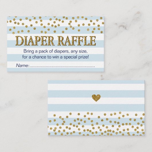 Blauwe en gouden baby's luidere kaartjes voor rota informatiekaartje (Voorkant / Achterkant)