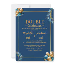 Blauwe en gouden ballonnen dubbele gezamenlijke ve