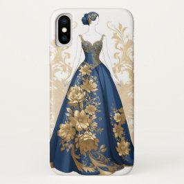 Blauwe en gouden balzaal jurk Case-Mate iPhone case