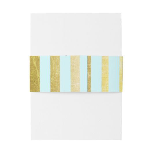 Blauwe en gouden band uitnodigingen wikkel (Achterkant Voorbeeld)