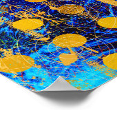 Blauwe en gouden bijtende poosternig poster (Hoek)