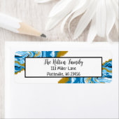 Blauwe en gouden blauwe vlecht etiket (Insitu)