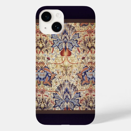 Blauwe En Gouden Bloemen Case-Mate iPhone Case (Achterkant)