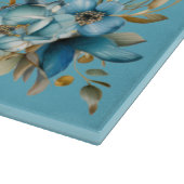 Blauwe en gouden bloemen Shabbat Challah Board Snijplank (Hoek)