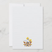 Blauwe en gouden bloemen uitnodiging (Achterkant)