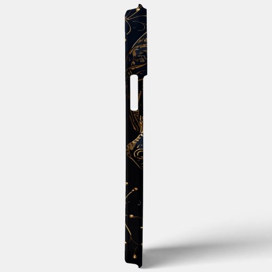 Blauwe en gouden bloemschedel Case-Mate iPhone case (Achterkant / Rechts)