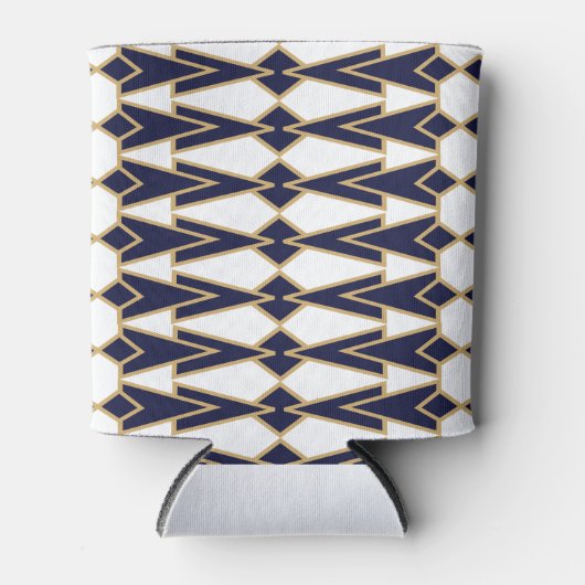 Blauwe en gouden Bowties Blikjeskoeler (Voorkant)