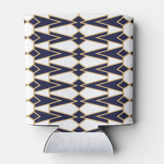 Blauwe en gouden Bowties Blikjeskoeler (Achterkant)