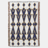 Blauwe en gouden Bowties Deken (Voorkant Verticaal)