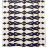 Blauwe en gouden Bowties Douchegordijn (Voorkant)