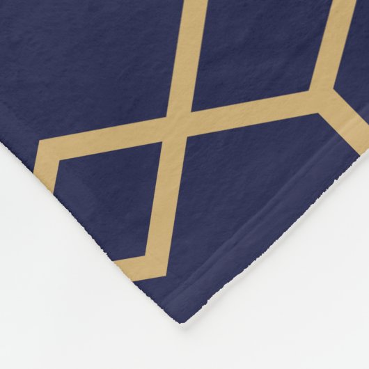 Blauwe en gouden Bowties Fleece Deken (Hoek)