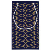 Blauwe en gouden Bowties Klein Cadeauzakje (Achterkant)