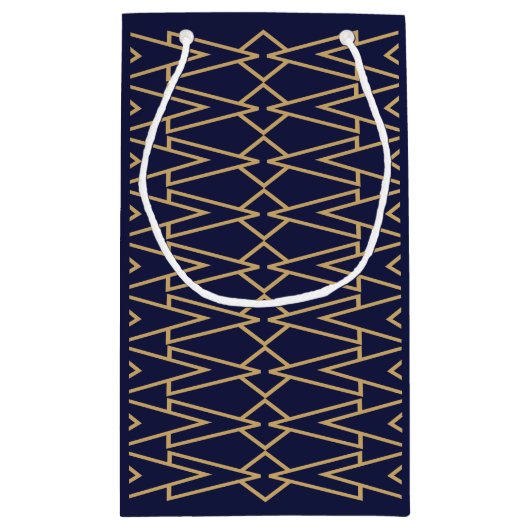 Blauwe en gouden Bowties Klein Cadeauzakje (Achterkant)