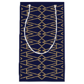 Blauwe en gouden Bowties Klein Cadeauzakje (Voorkant)