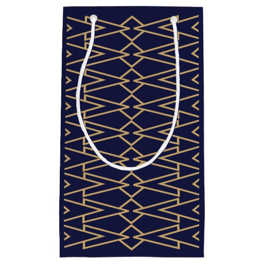 Blauwe en gouden Bowties Klein Cadeauzakje (Voorkant)