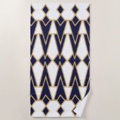 Blauwe en gouden Bowties Strandlaken (Voorkant)