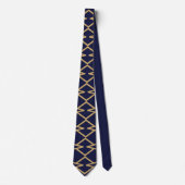 Blauwe en gouden Bowties Stropdas (Voorkant)