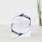 Blauwe en gouden bruiloft - "Ja-inch" Notitiekaartje (Voorkant)