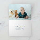 Blauwe en gouden Chanoeka-fotokaart Feestdagen Kaart (Binnen)