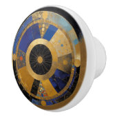 Blauwe en gouden cirkel keramische knop (Rechts)