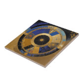 Blauwe en gouden cirkel tegeltje (Zijkant)