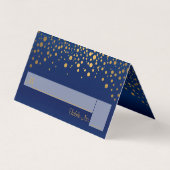 Blauwe en gouden Confetti | Kaarten plaatsen (Achterkant)