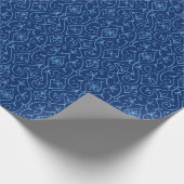 Blauwe en gouden decoratieve Hanukkah Cadeaupapier (Hoek)