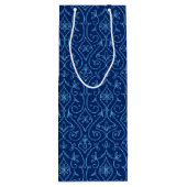 Blauwe en gouden decoratieve Hanukkah Wijn Cadeautas (Achterkant)