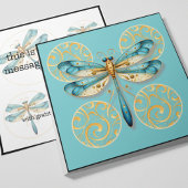 Blauwe en Gouden Dragonfly met Rand Kaart